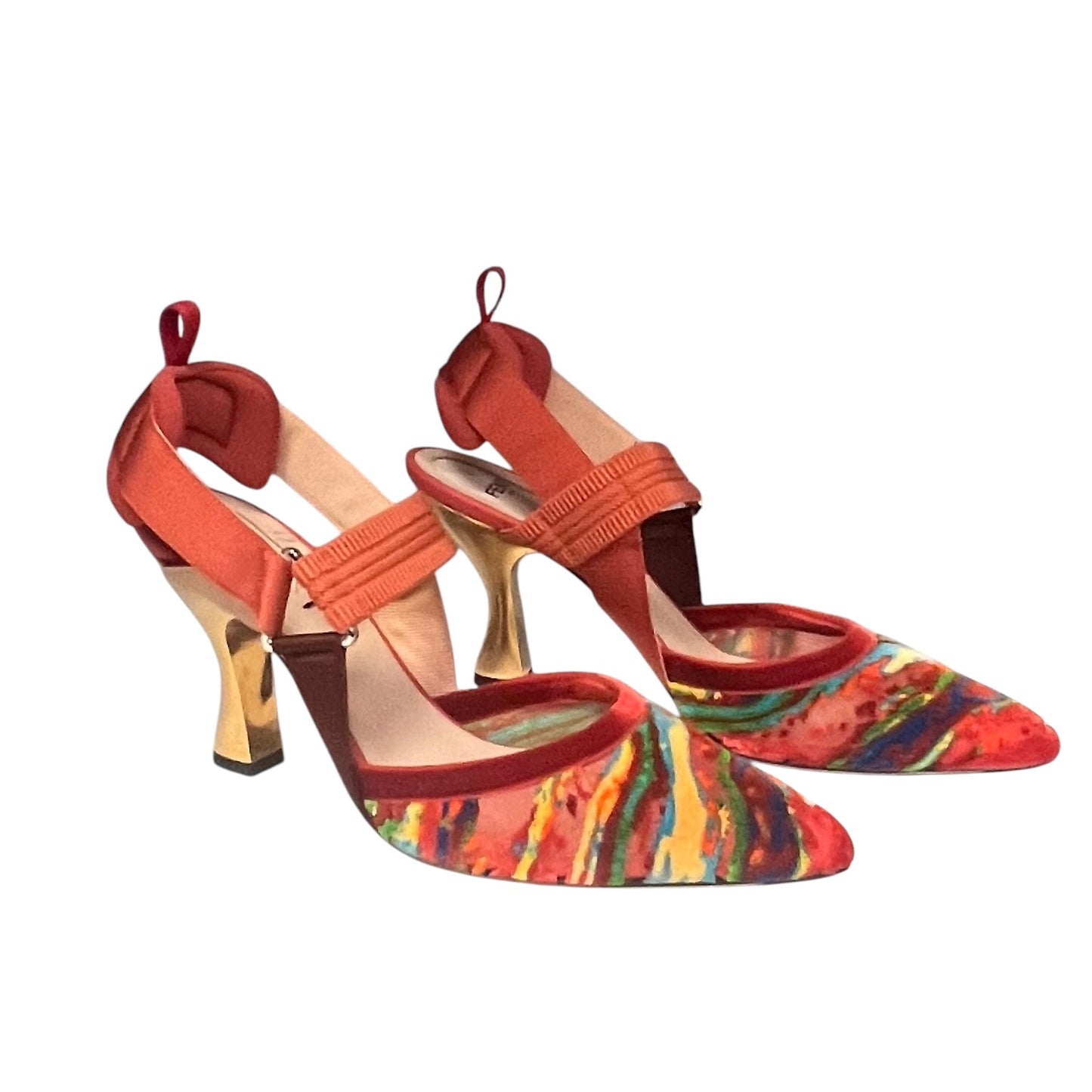 FENDI Colibri Multicolor Velvet Sandals | 38.5