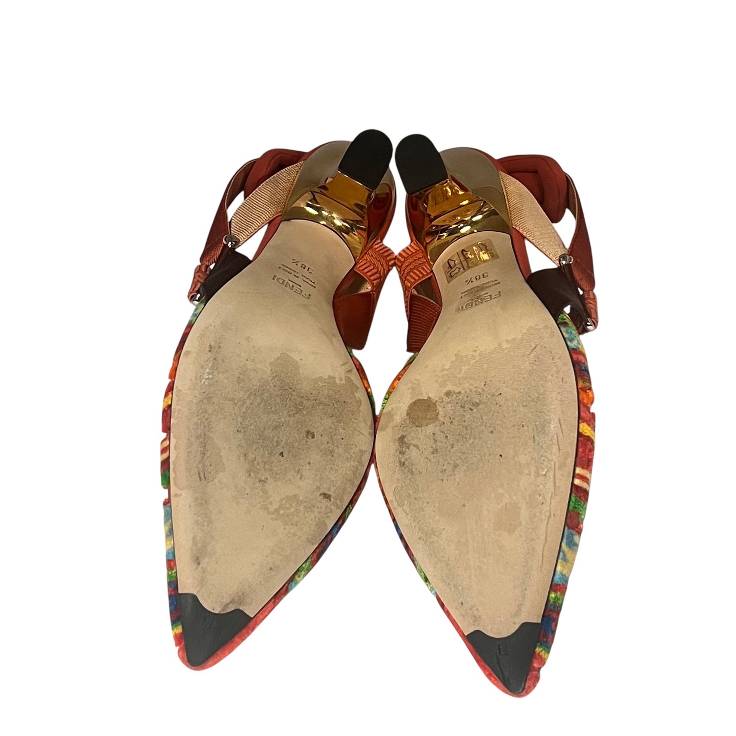 FENDI Colibri Multicolor Velvet Sandals | 38.5