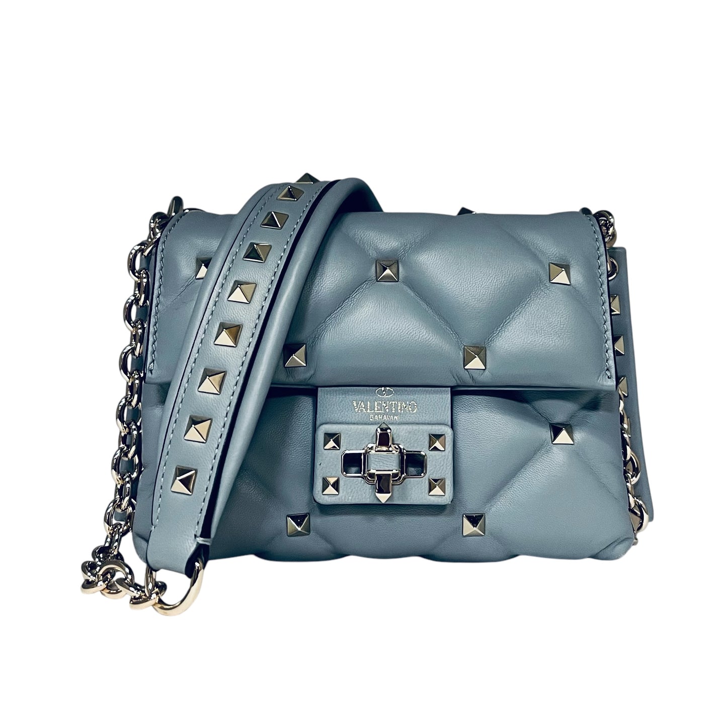 VALENTINO Mini Rockstud Crossbody Shoulder Bag Blue