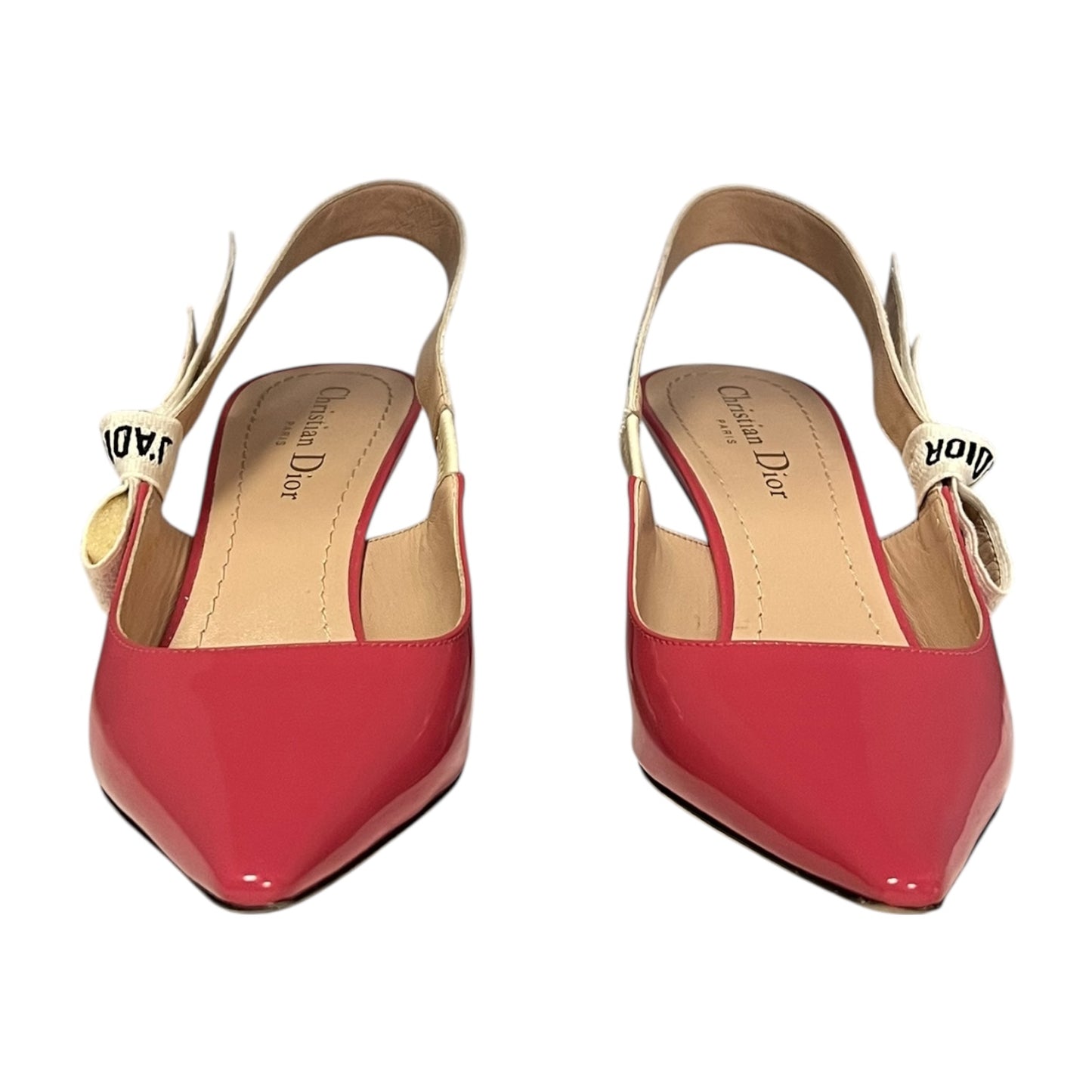 DIOR J’ Adior Patent Slingback Pumps in Pink | 38.5