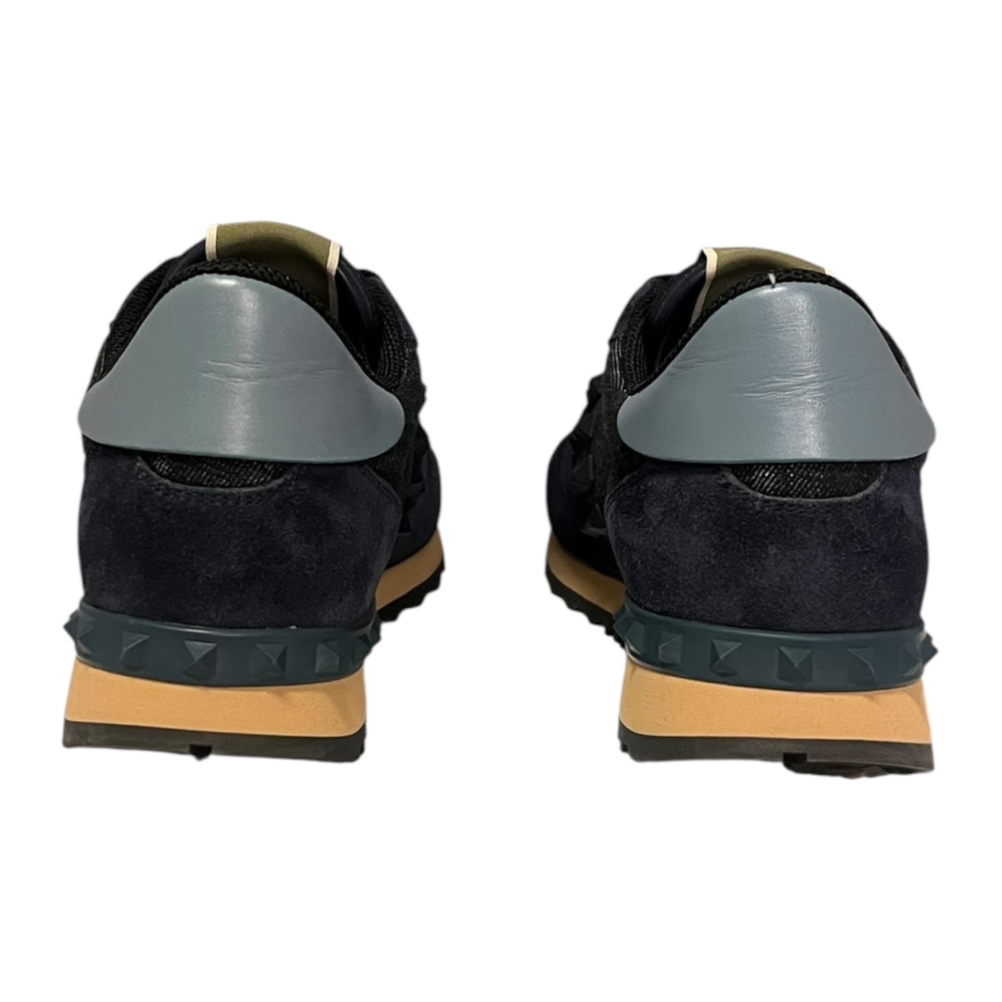 VALENTINO Denim & Suede Rockrunner Sneakers in Blue | 39.5