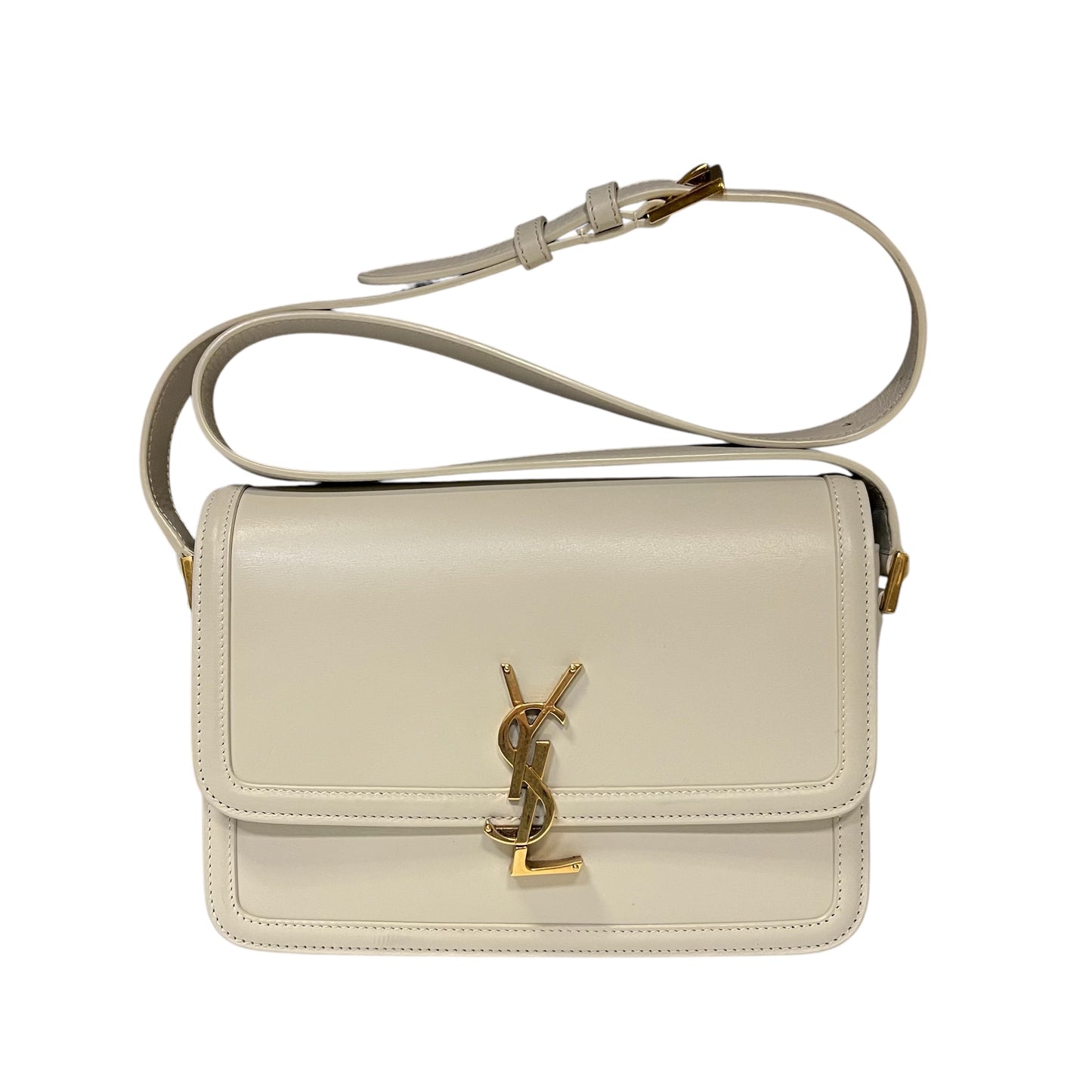SAINT LAURENT Solferino Monogram Shoulder Bag in Blanc Vintage | Medium