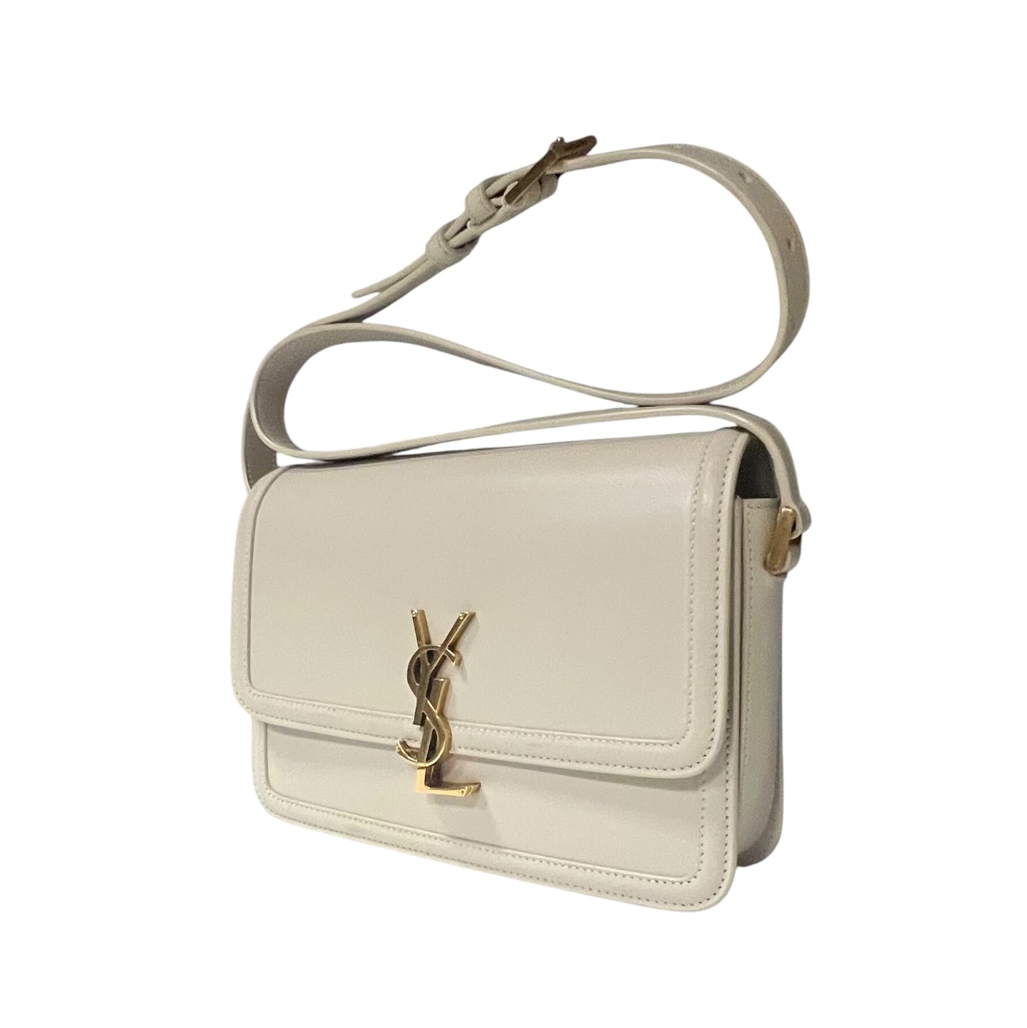 SAINT LAURENT Solferino Monogram Shoulder Bag in Blanc Vintage | Medium