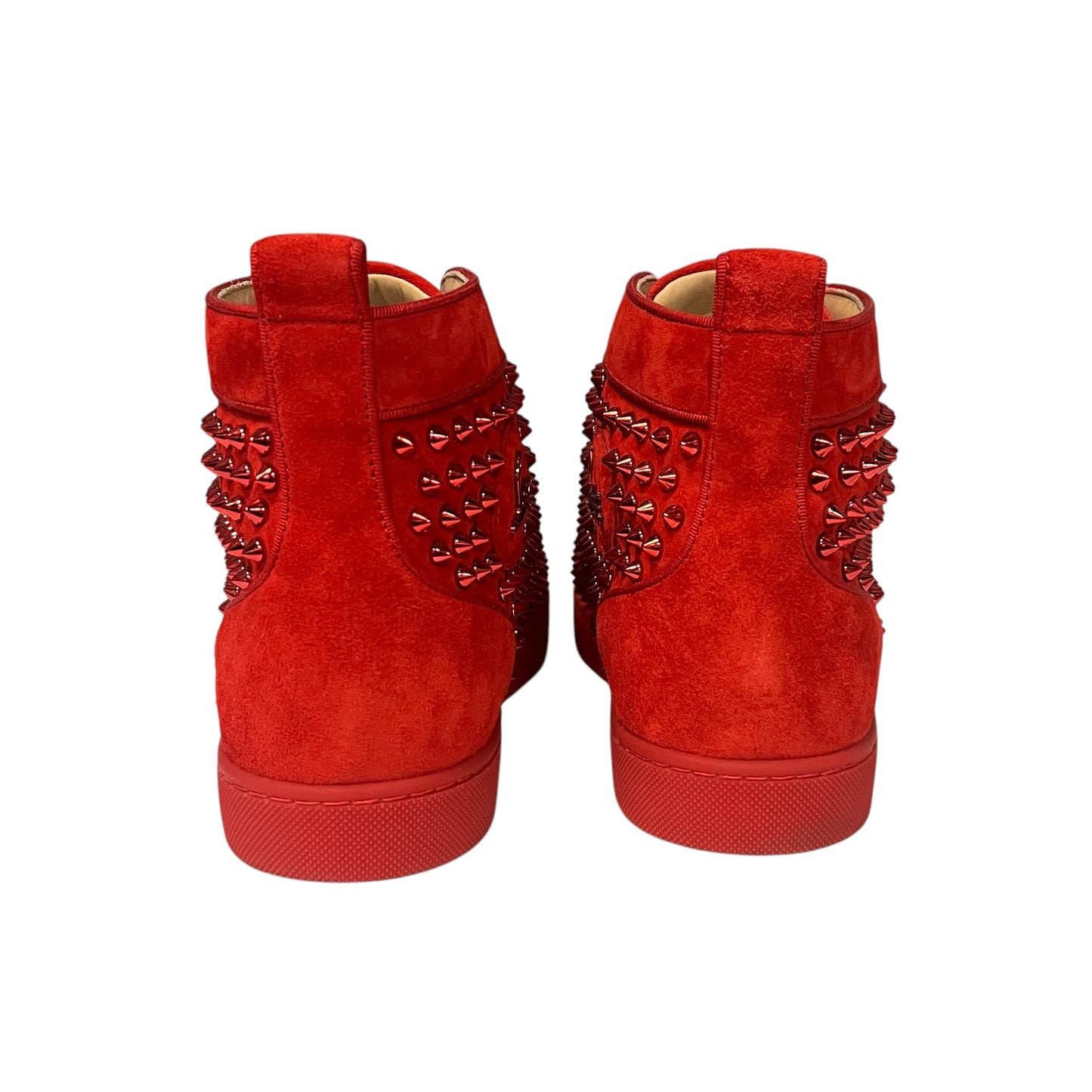 CHRISTIAN LOUBOUTIN Louis Orlato Spike Hi Top Sneakers in Red | 43