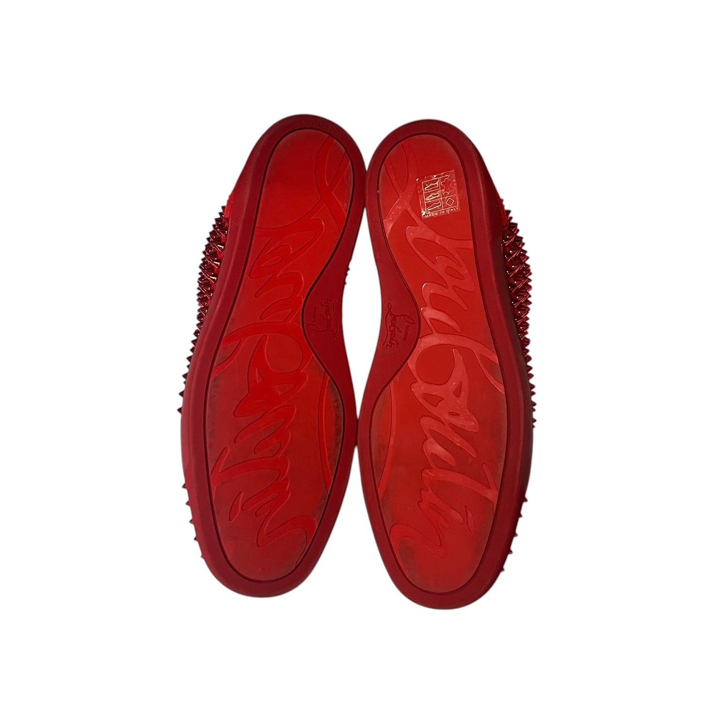 CHRISTIAN LOUBOUTIN Louis Orlato Spike Hi Top Sneakers in Red | 43