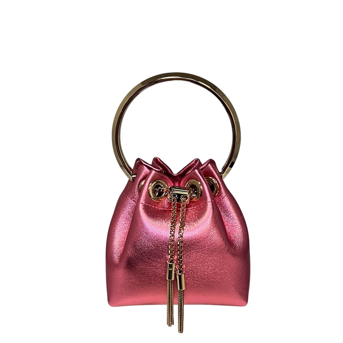 JIMMY CHOO Micro Bon Bon in Metallic Pink