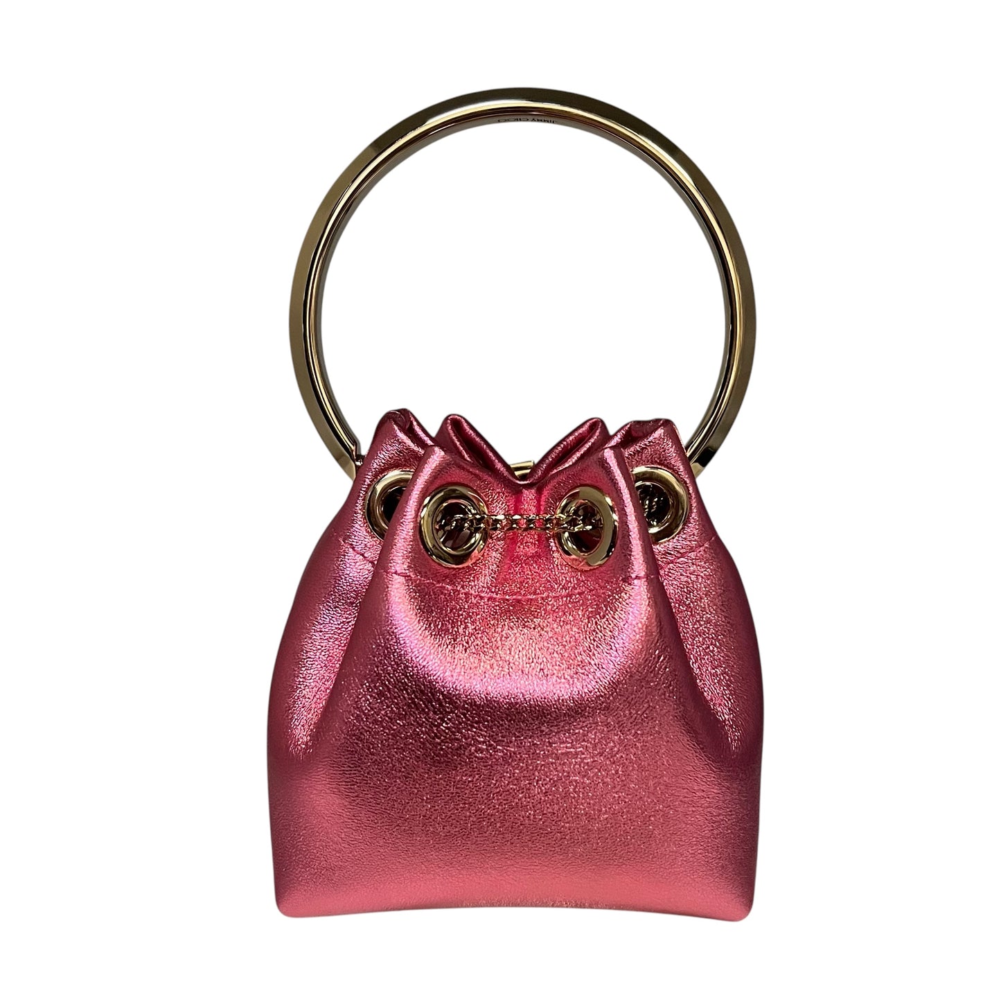 JIMMY CHOO Micro Bon Bon in Metallic Pink