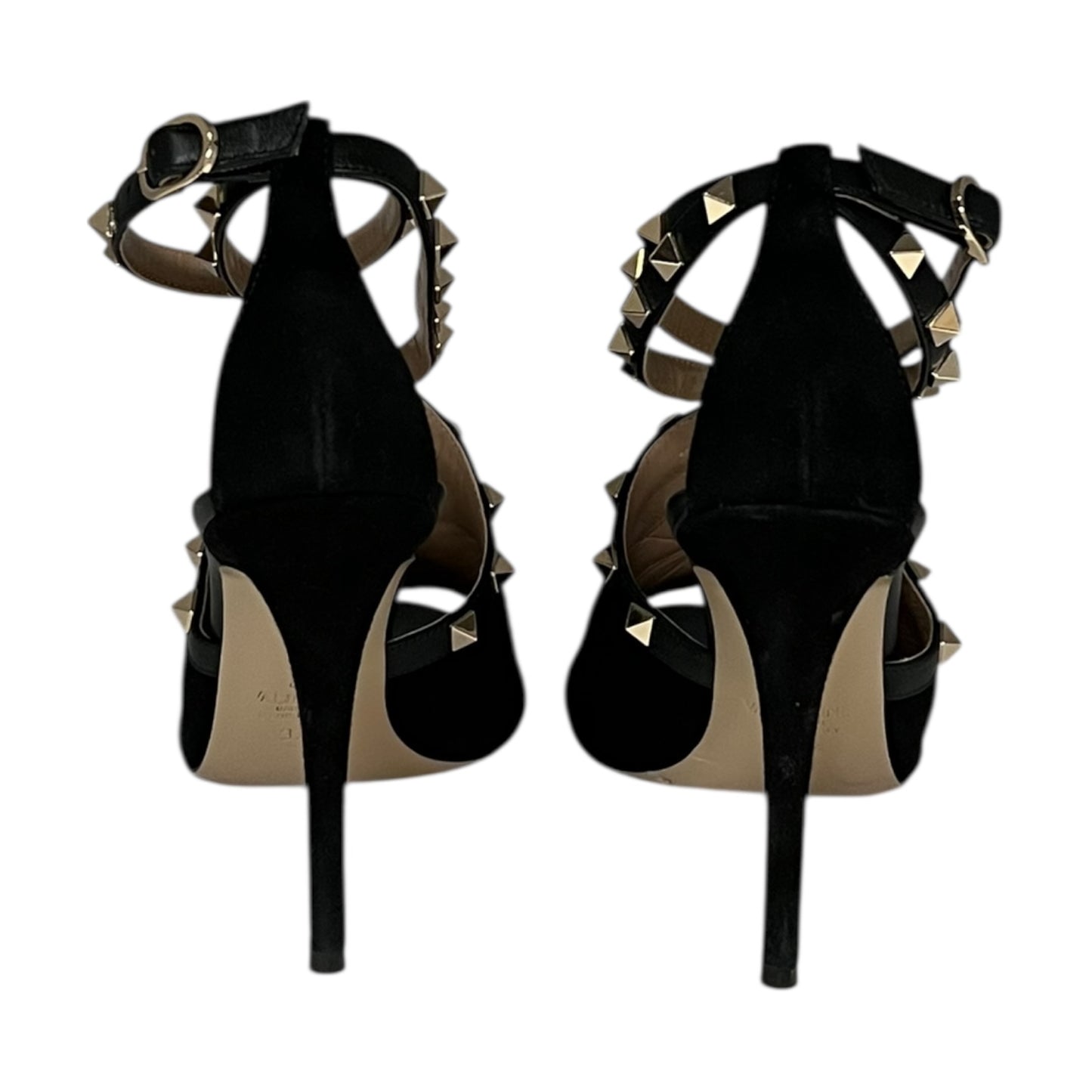 VALENTINO Rockstud Suede Glove Sandal in Black | 37.5