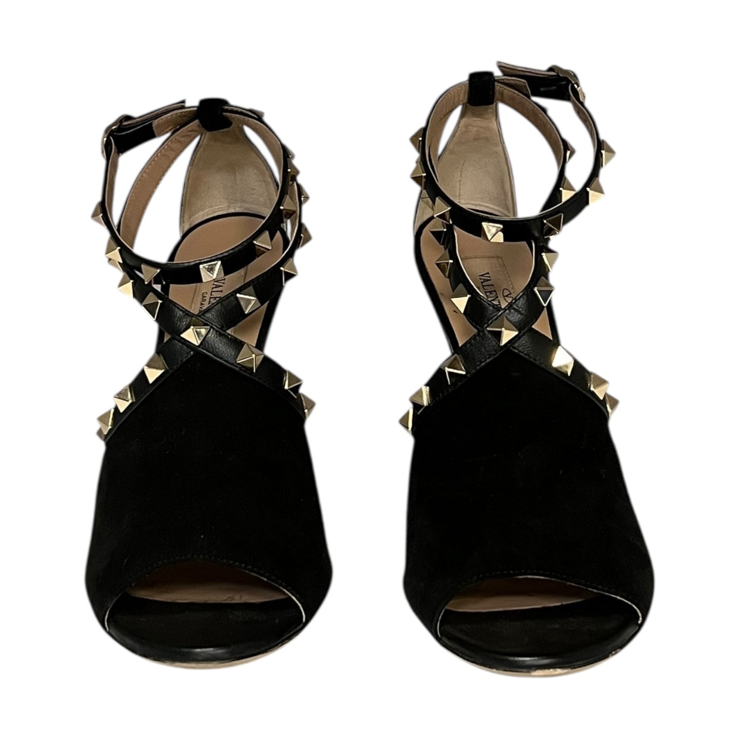 VALENTINO Rockstud Suede Glove Sandal in Black | 37.5