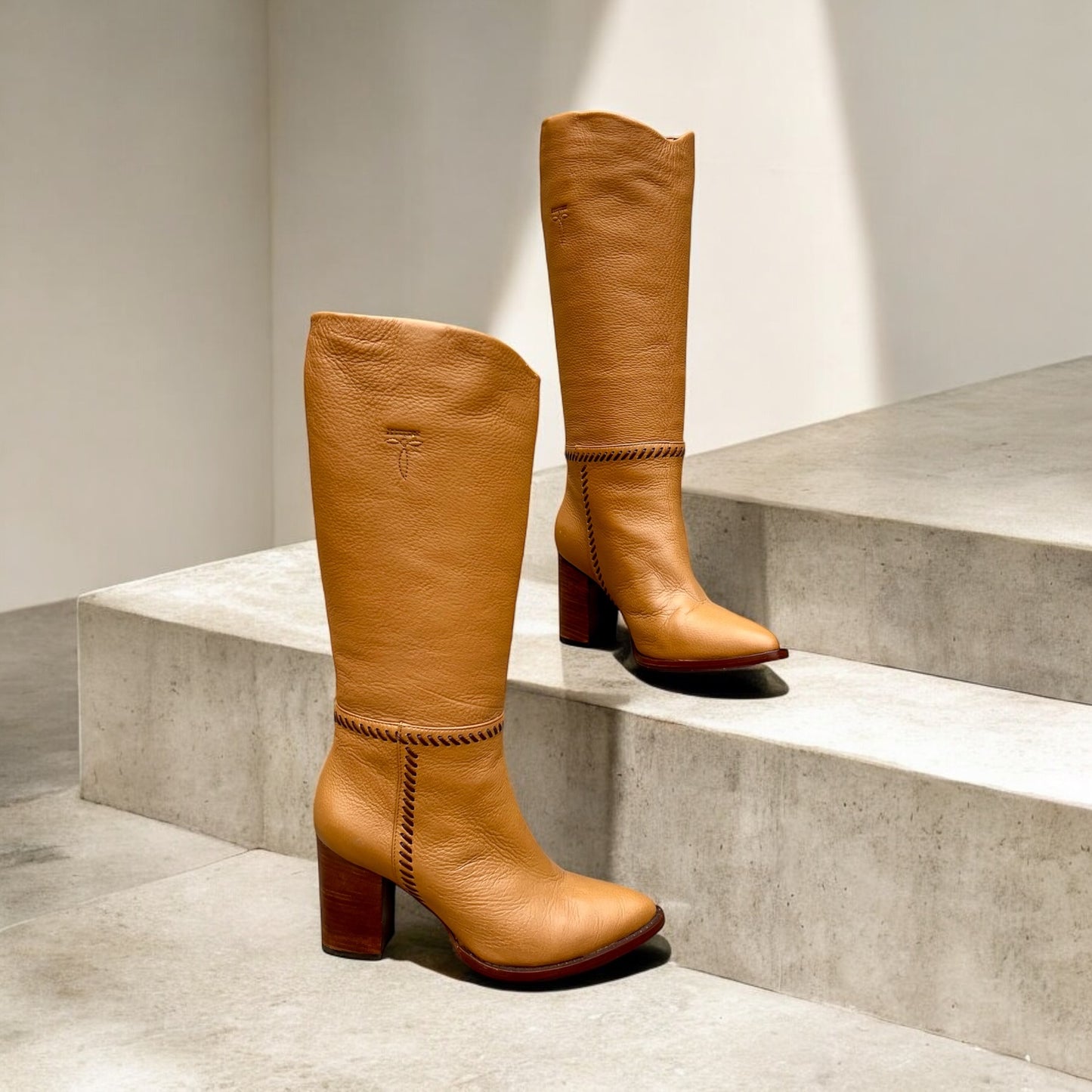 LUCCHESE Whipstitched Boots | Size 36