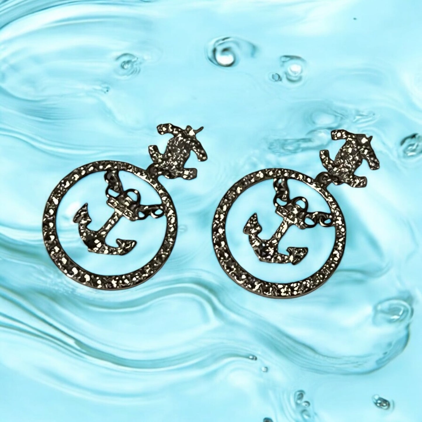 CHANEL Paris-Hamburg Strass Anchor Earrings