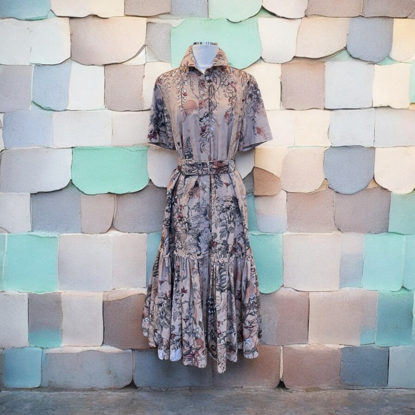 DIOR Floral Dress + Belt | Size 42 (6)