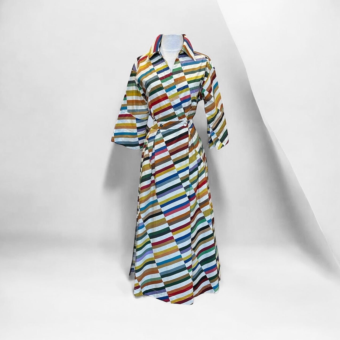 ODEEH Printed Stripe Dress | Size 38