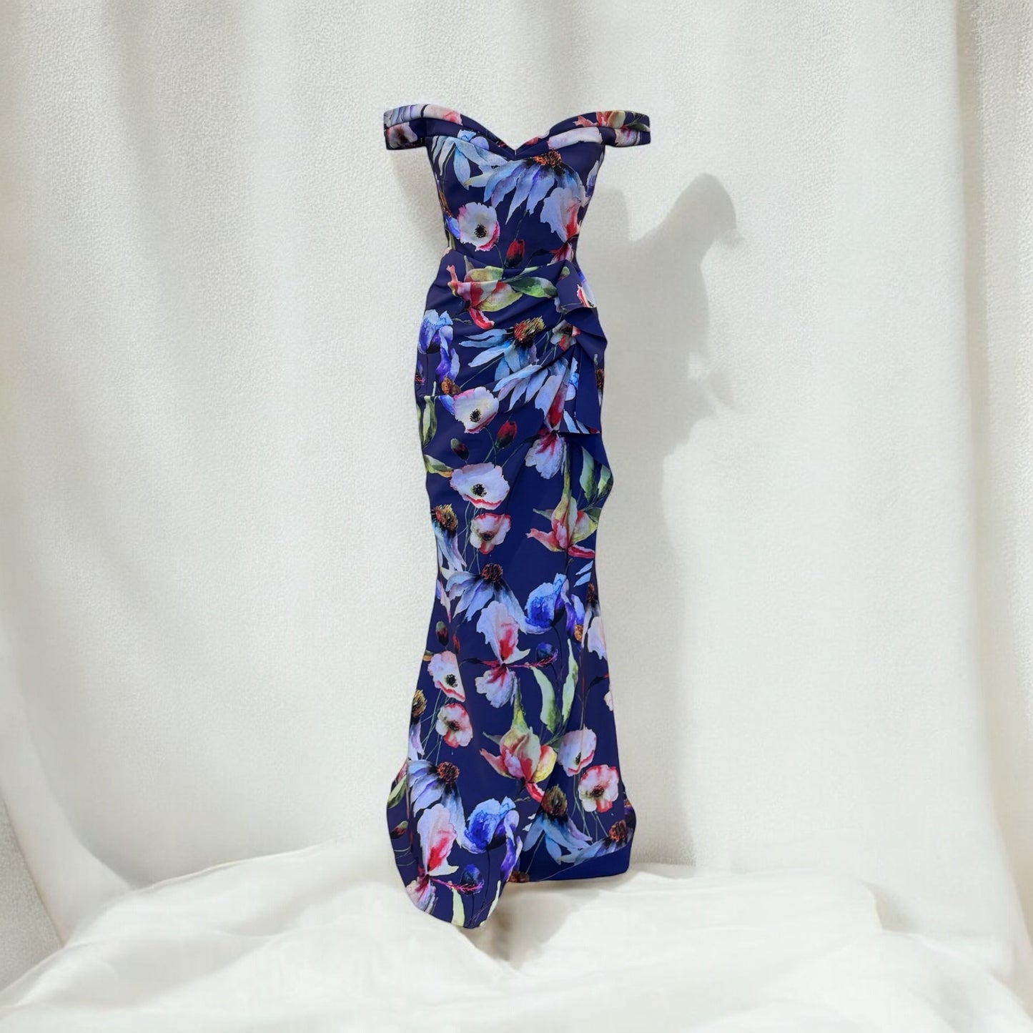 CHIARA BONI Floral Ruched Gown | Size 8