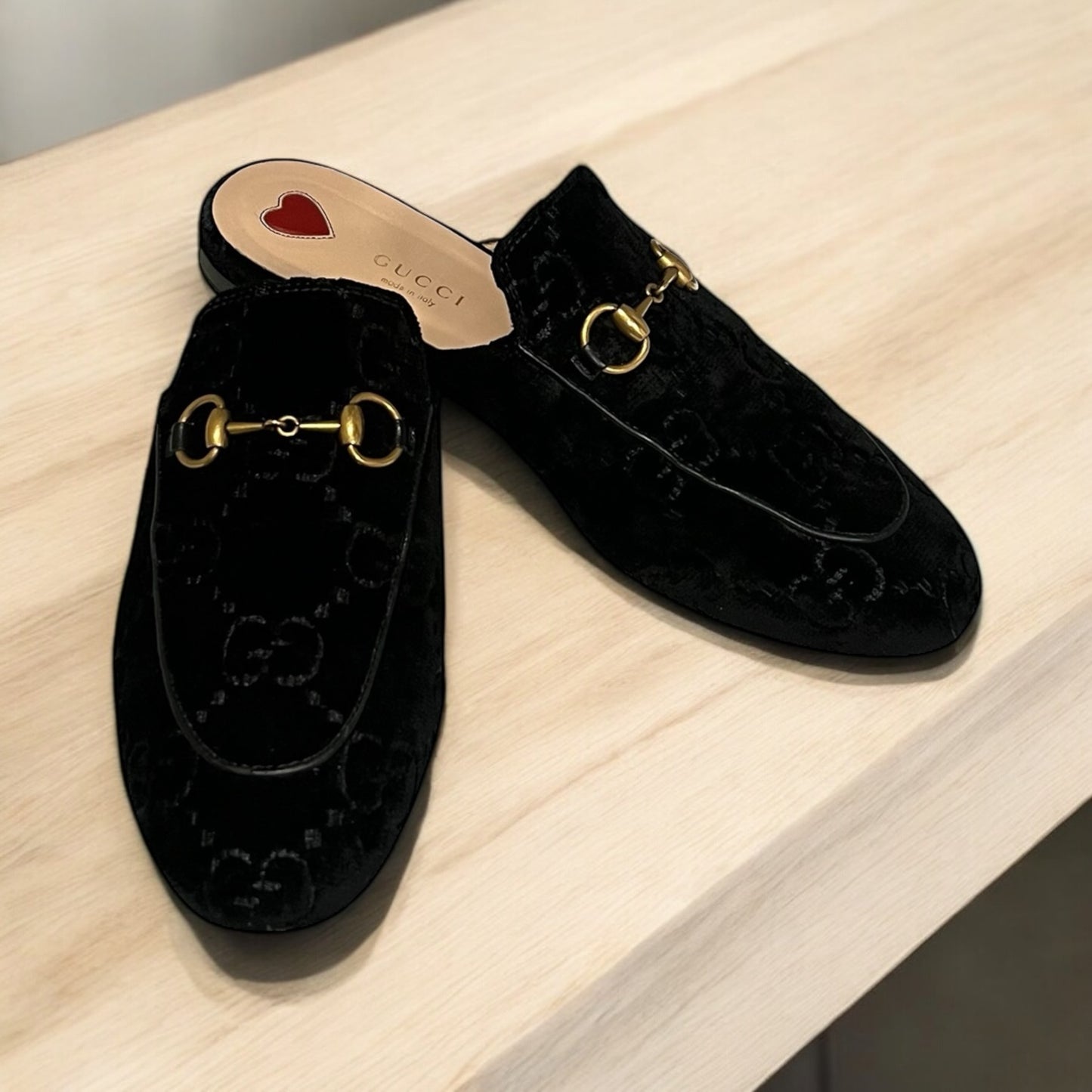 GUCCI Princetown GG Velvet Mules | Size 37.5