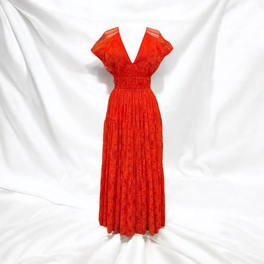 LELA ROSE Ruched Lace Dress | Size 8