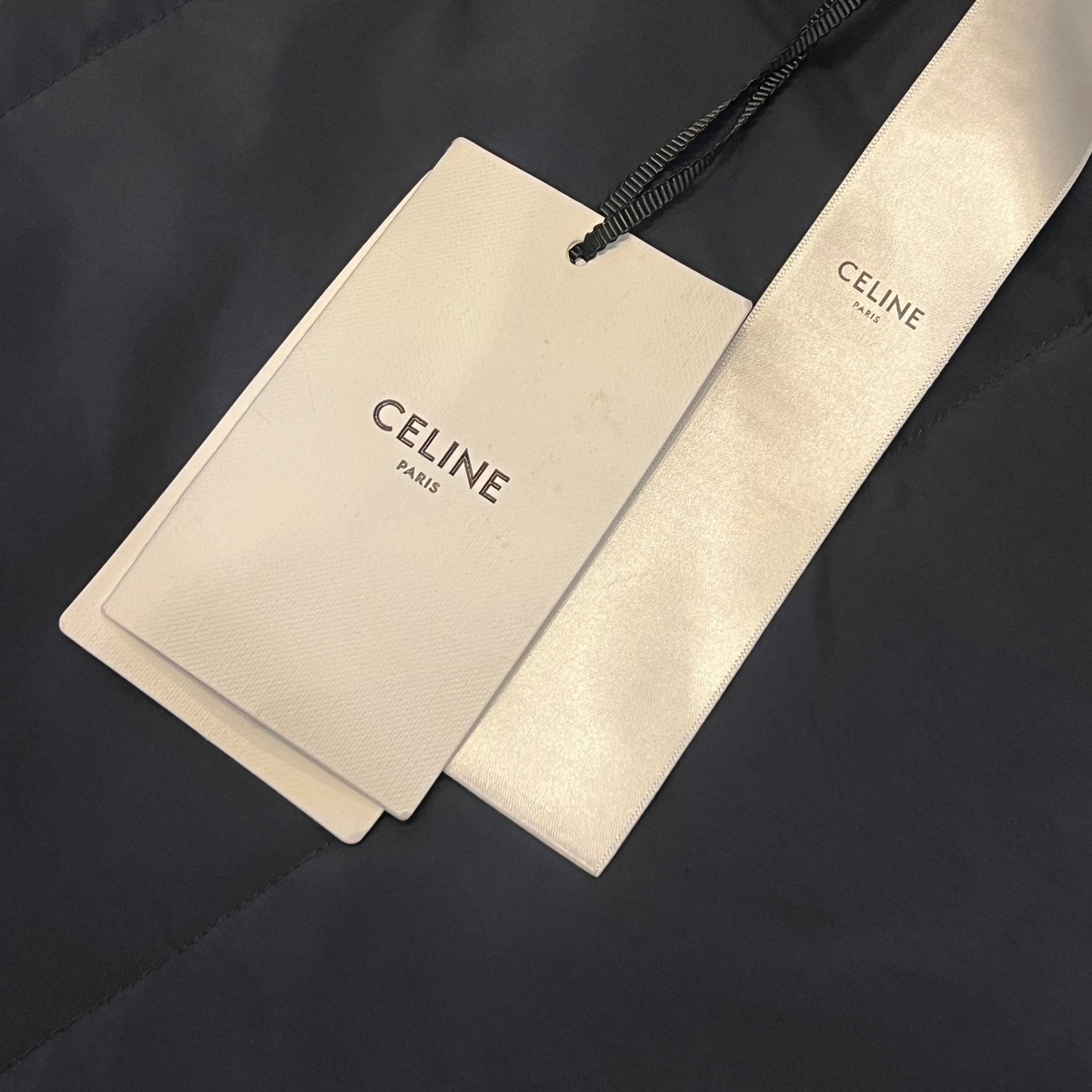 CELINE Triomphe Nylon Hunting Jacket in Navy | Mens 38