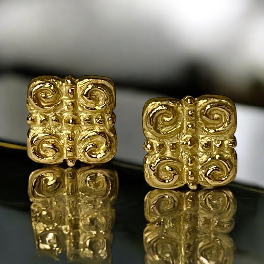 KATY BRISCOE Sacred Spirals Gold Cufflinks