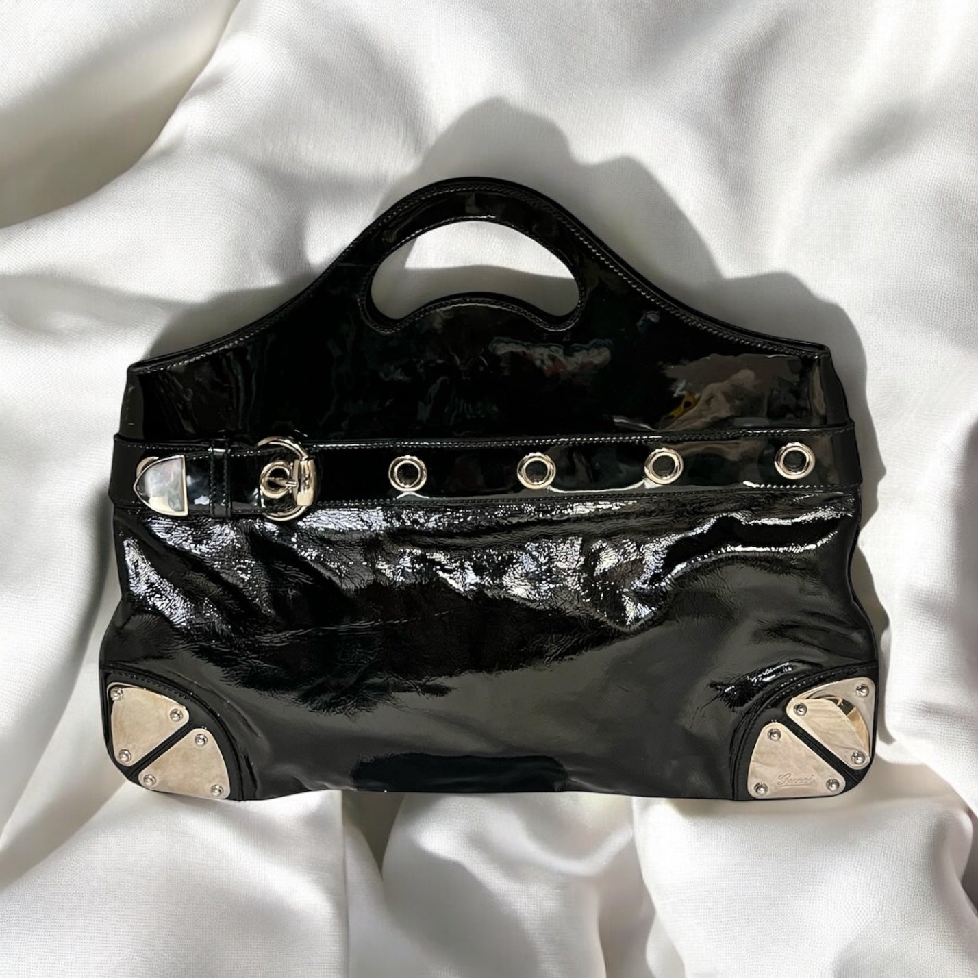 GUCCI Patent Romy Convertible Tote