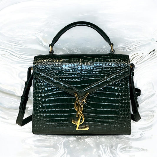 SAINT LAURENT Cassandra Mini Top Handle Crossbody in Green