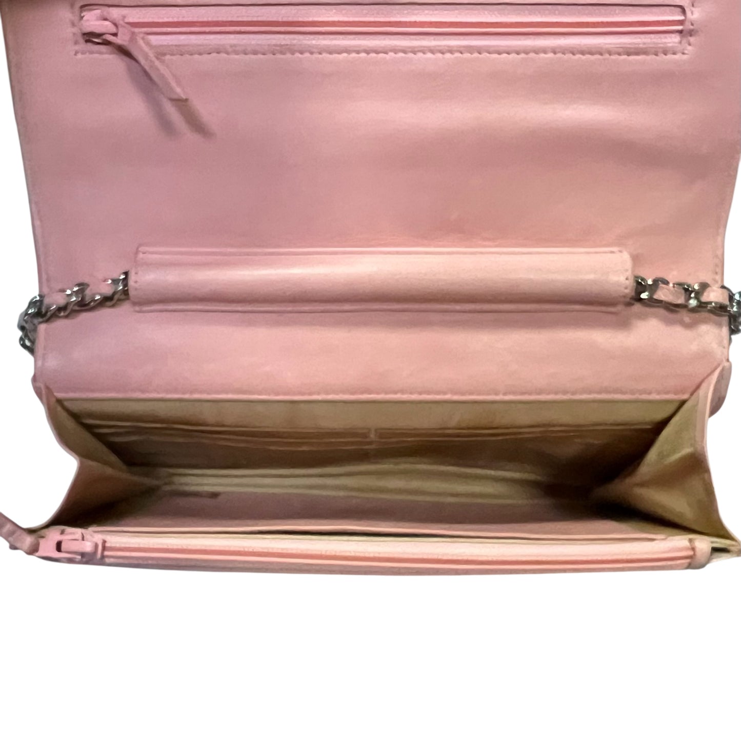 CHANEL Timeless Wallet on Chain in Pink Caviar Leather