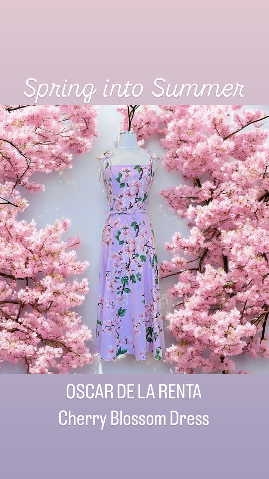 OSCAR DE LA RENTA Cherry Blossom Poplin Dress | 8