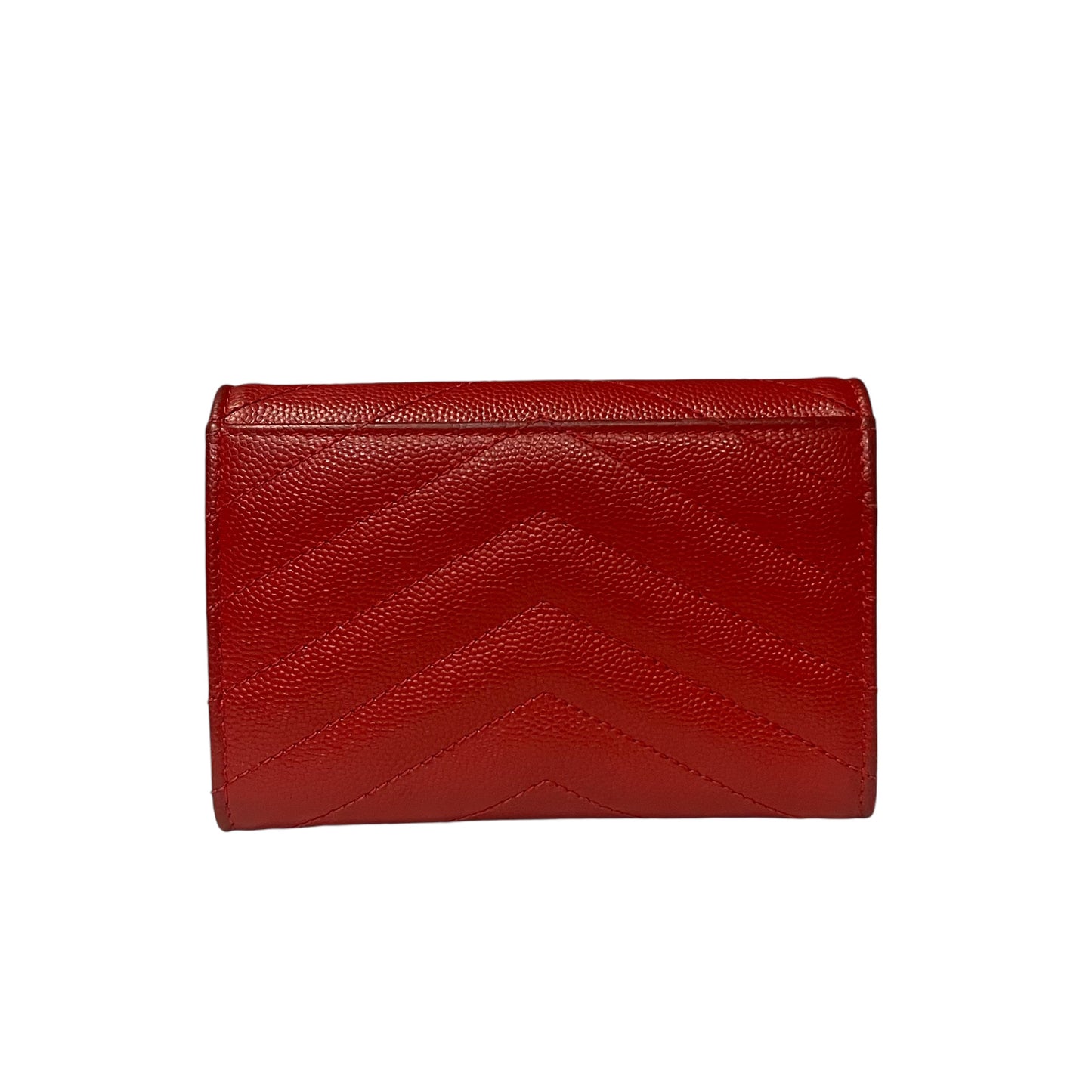 SAINT LAURENT Cassandre Matelasse Envelope Wallet in Red