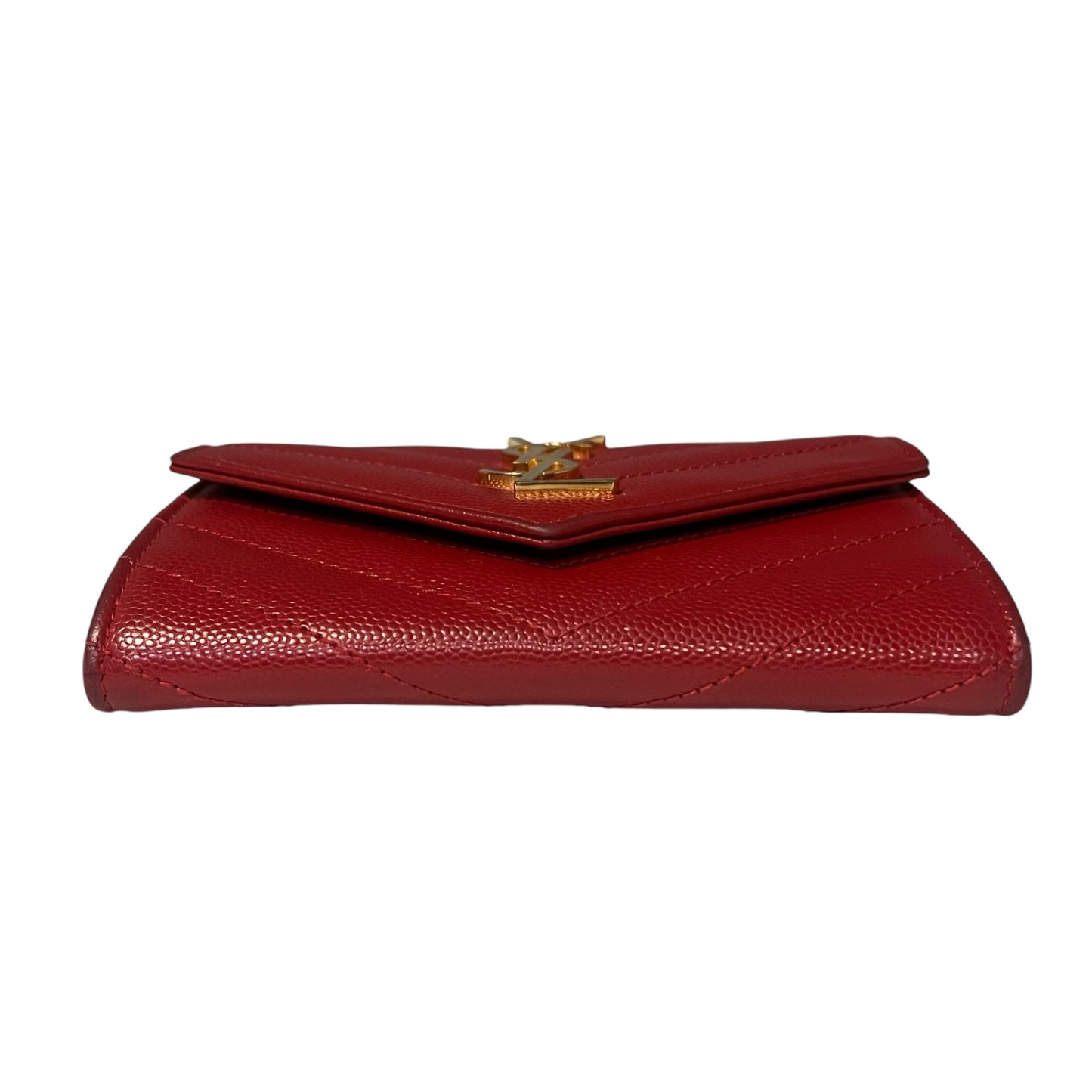 SAINT LAURENT Cassandre Matelasse Envelope Wallet in Red