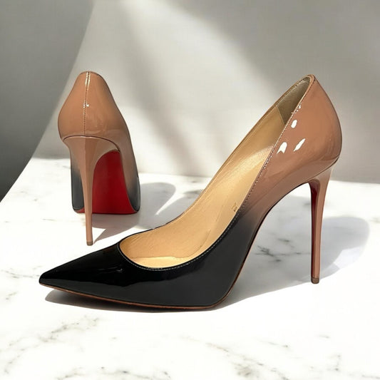 CHRISTIAN LOUBOUTIN Kate 100 Patent Degrade Pumps | 37.5