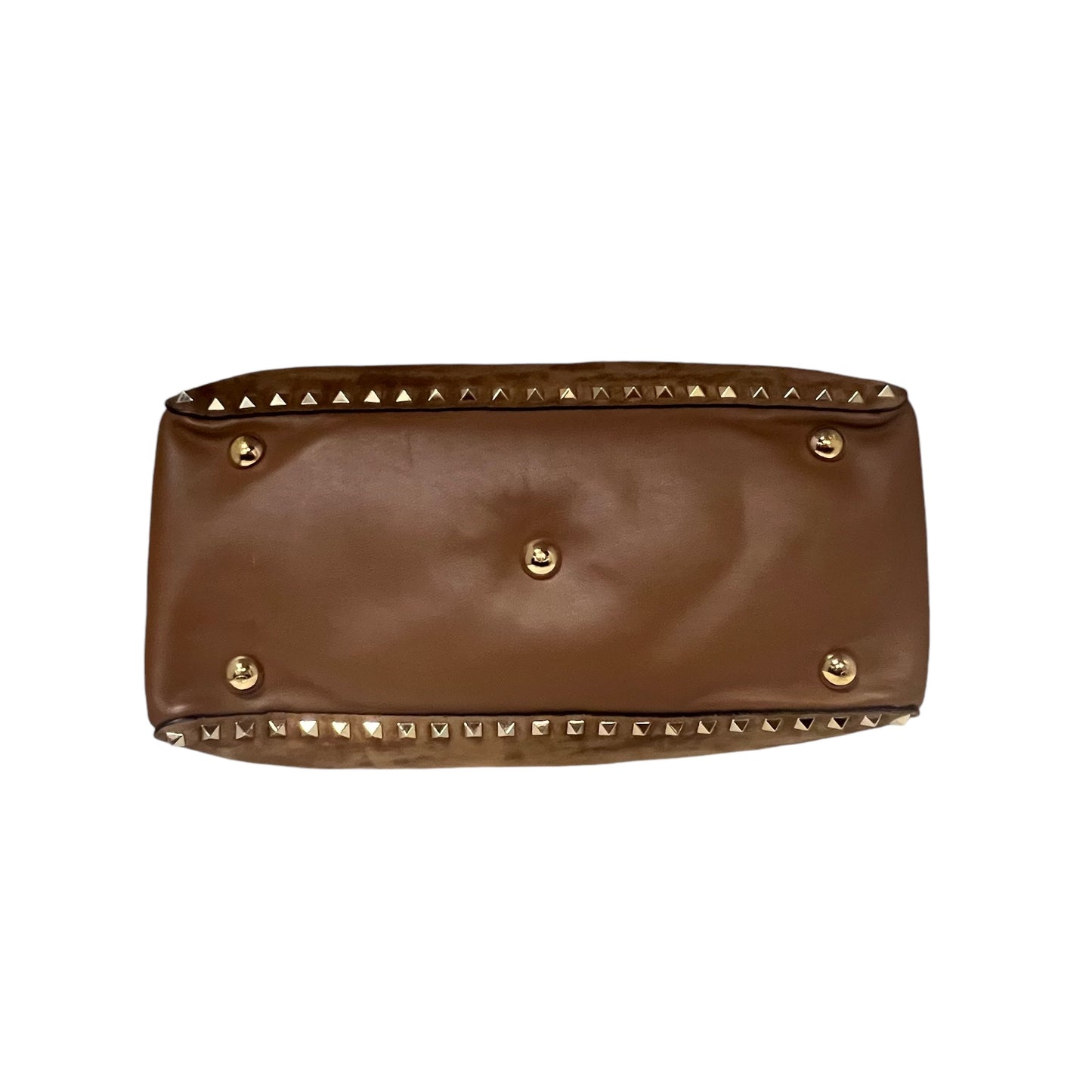 VALENTINO Suede Rockstud Tote in Light Brown