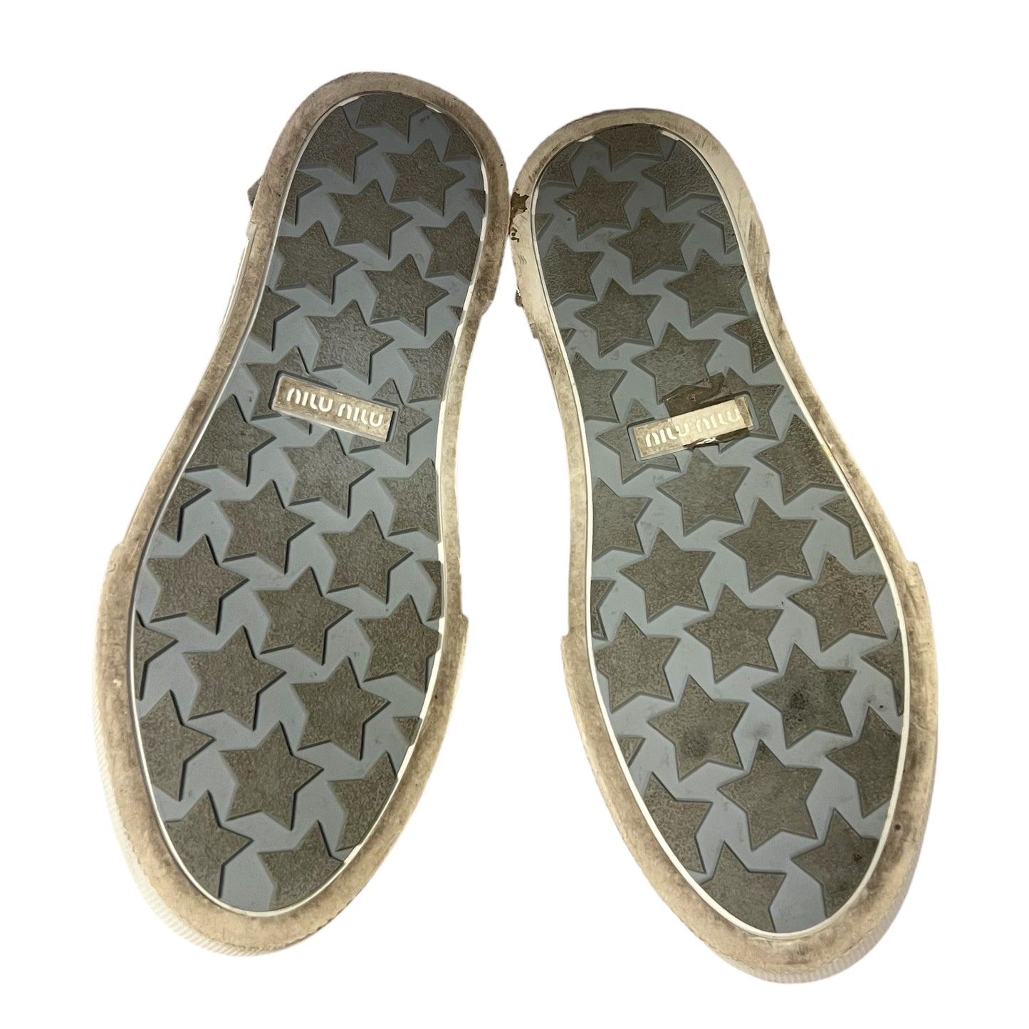 MIU MIU Crystal Embellished Platform Sneakers | Size 41