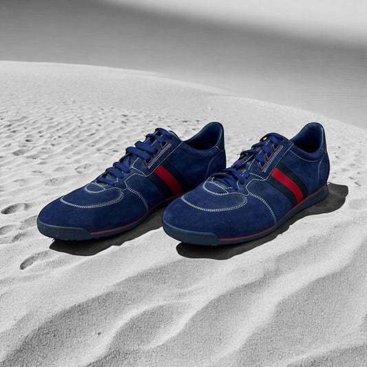 GUCCI Web Suede Sneakers in Blue | 11