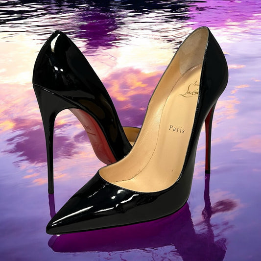 CHRISTIAN LOUBOUTIN So Kate Patent Pumps in Black | 38