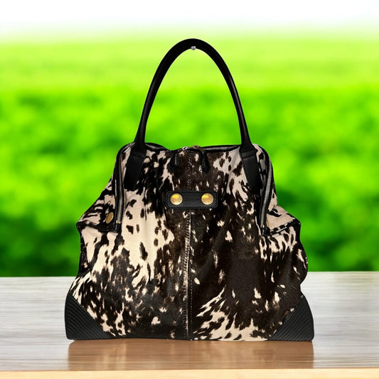 ALEXANDER MCQUEEN de Manta Tote in Brown + White Brindle