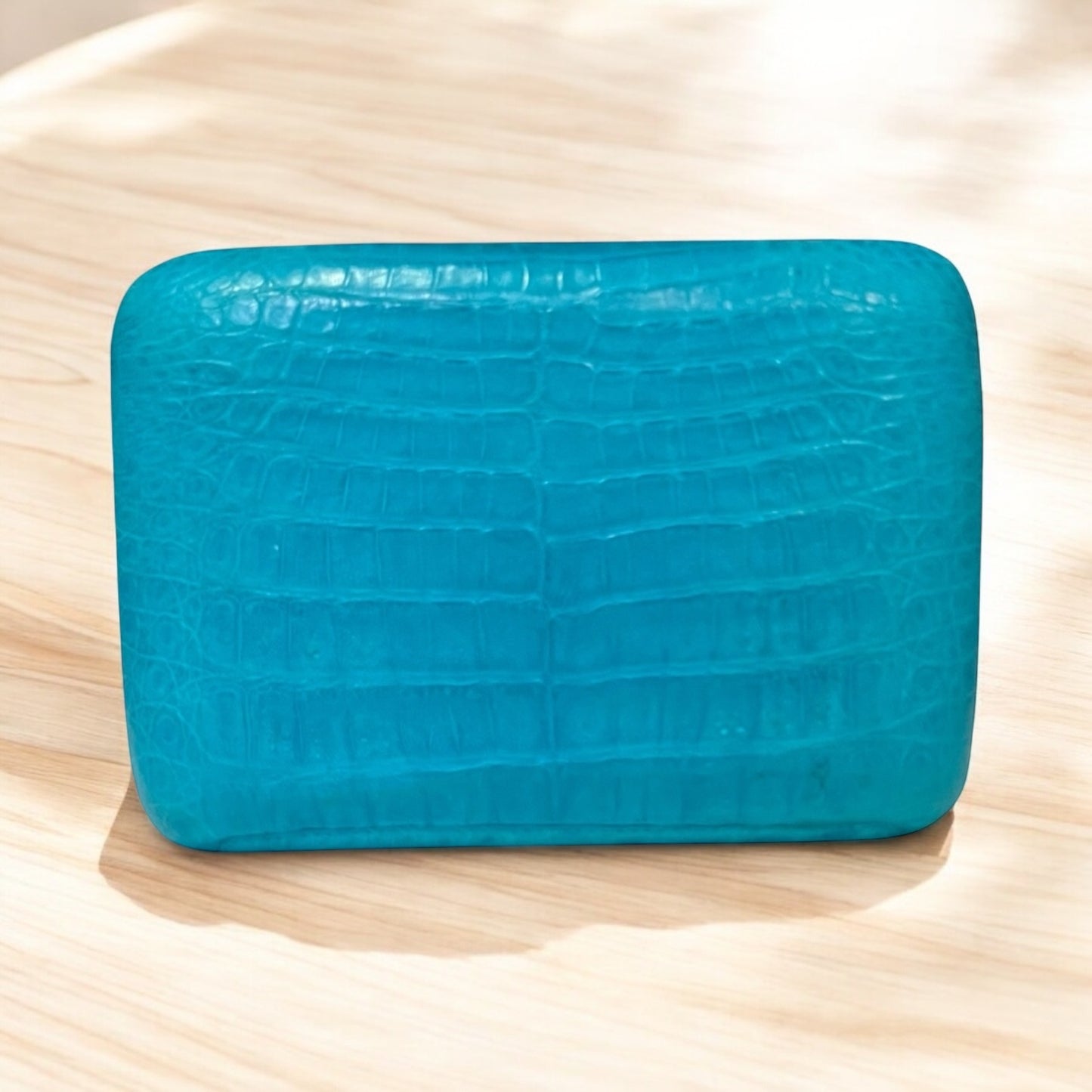 NANCY GONZALEZ Crocodile Minaudiere in Turquoise