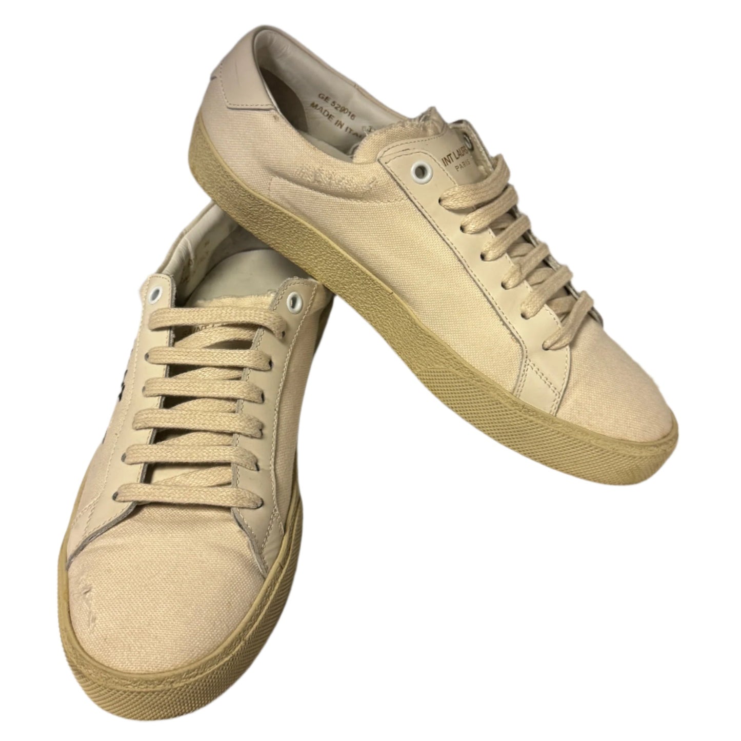 SAINT LAURENT Embroidered Court Sneakers | Size 39