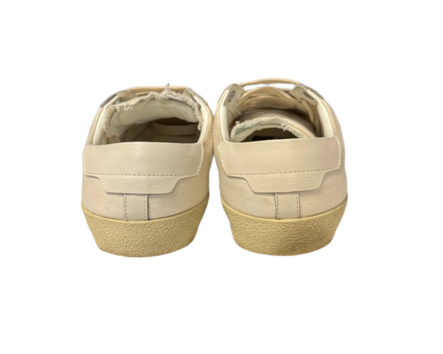 SAINT LAURENT Embroidered Court Sneakers | Size 39