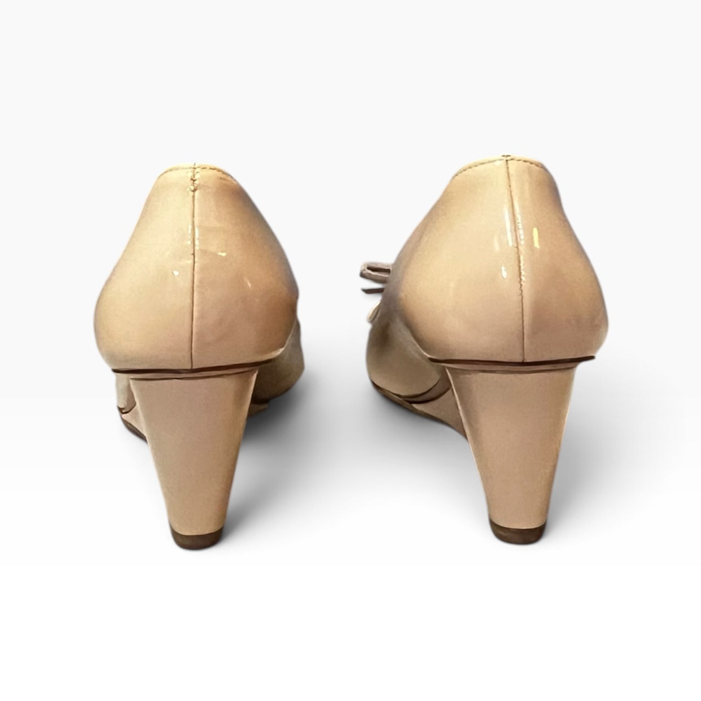 PRADA Patent Peeptoe Wedges | 38.5
