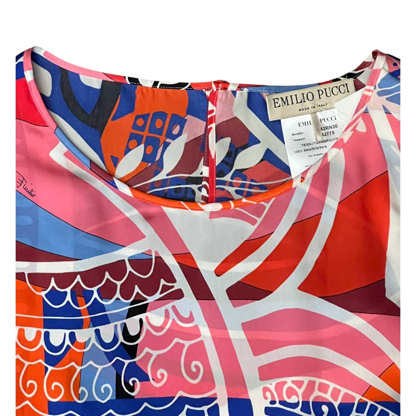 EMILIO PUCCI Silk Print Sleeveless Blouse