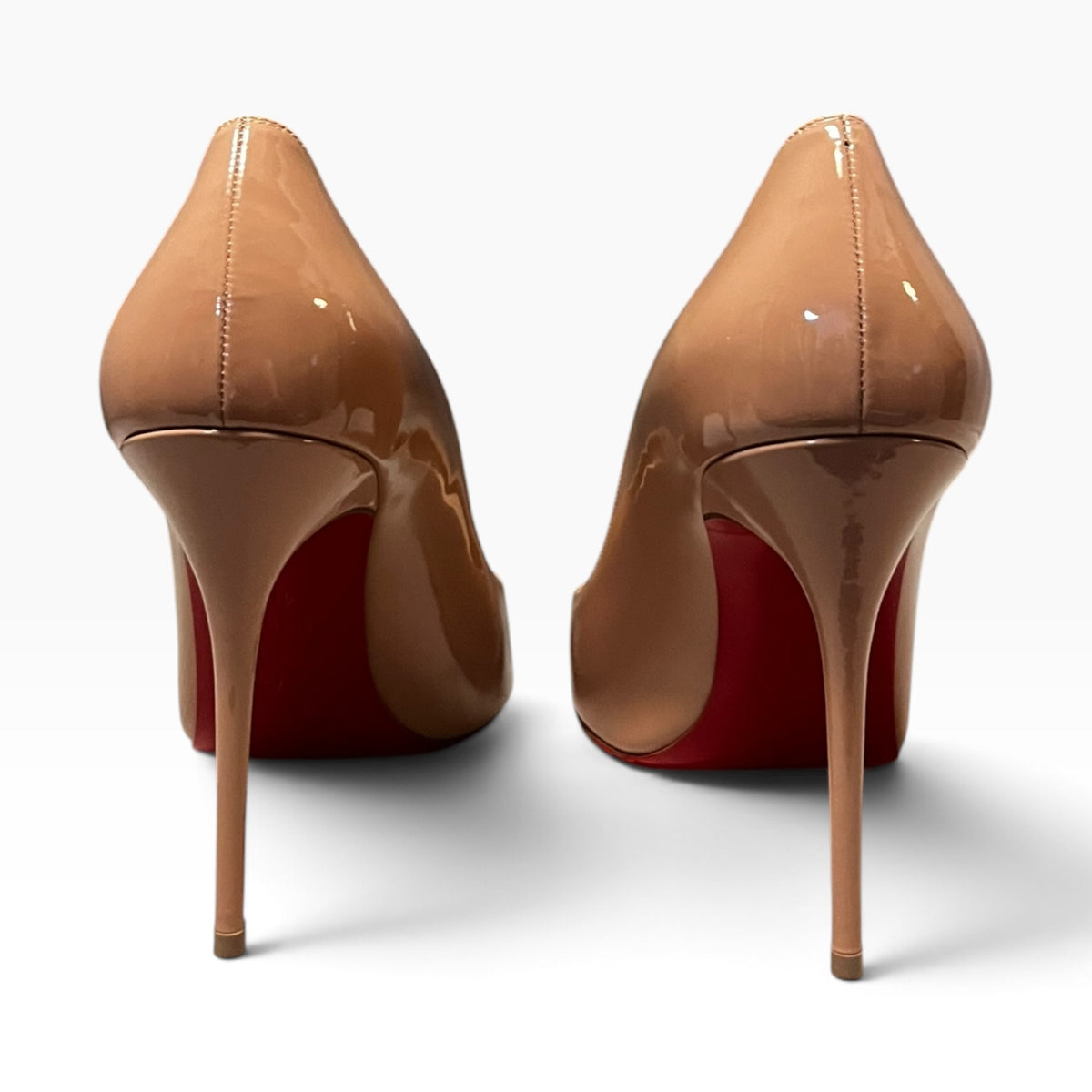 CHRISTIAN LOUBOUTIN Patent Kate 100 Pumps in Nude | 40.5
