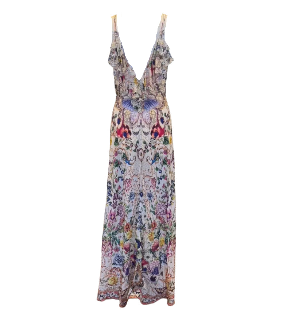 CAMILLA Queen Beehive Floral Gown | Size Medium