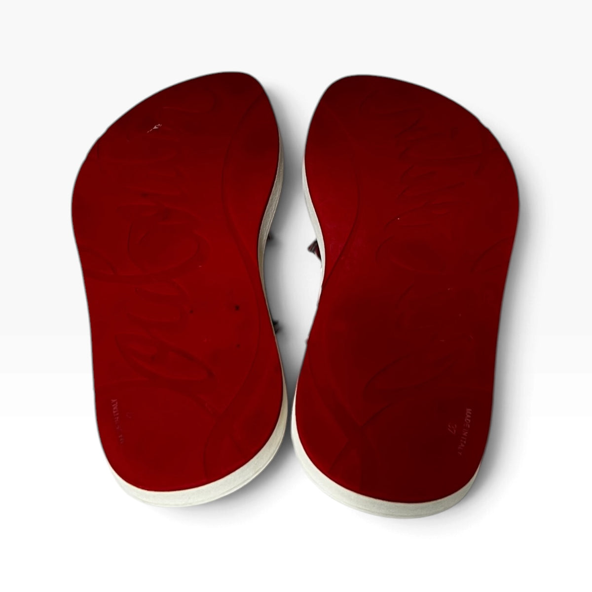 CHRISTIAN LOUBOUTIN Loubi Spike Flip Flop Sandals | 37
