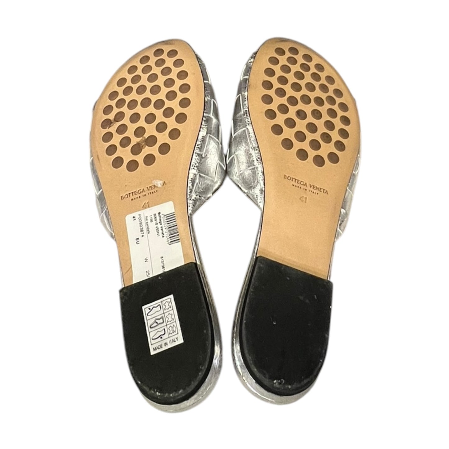 BOTTEGA VENETA Blink Flat Mules in Silver | 41
