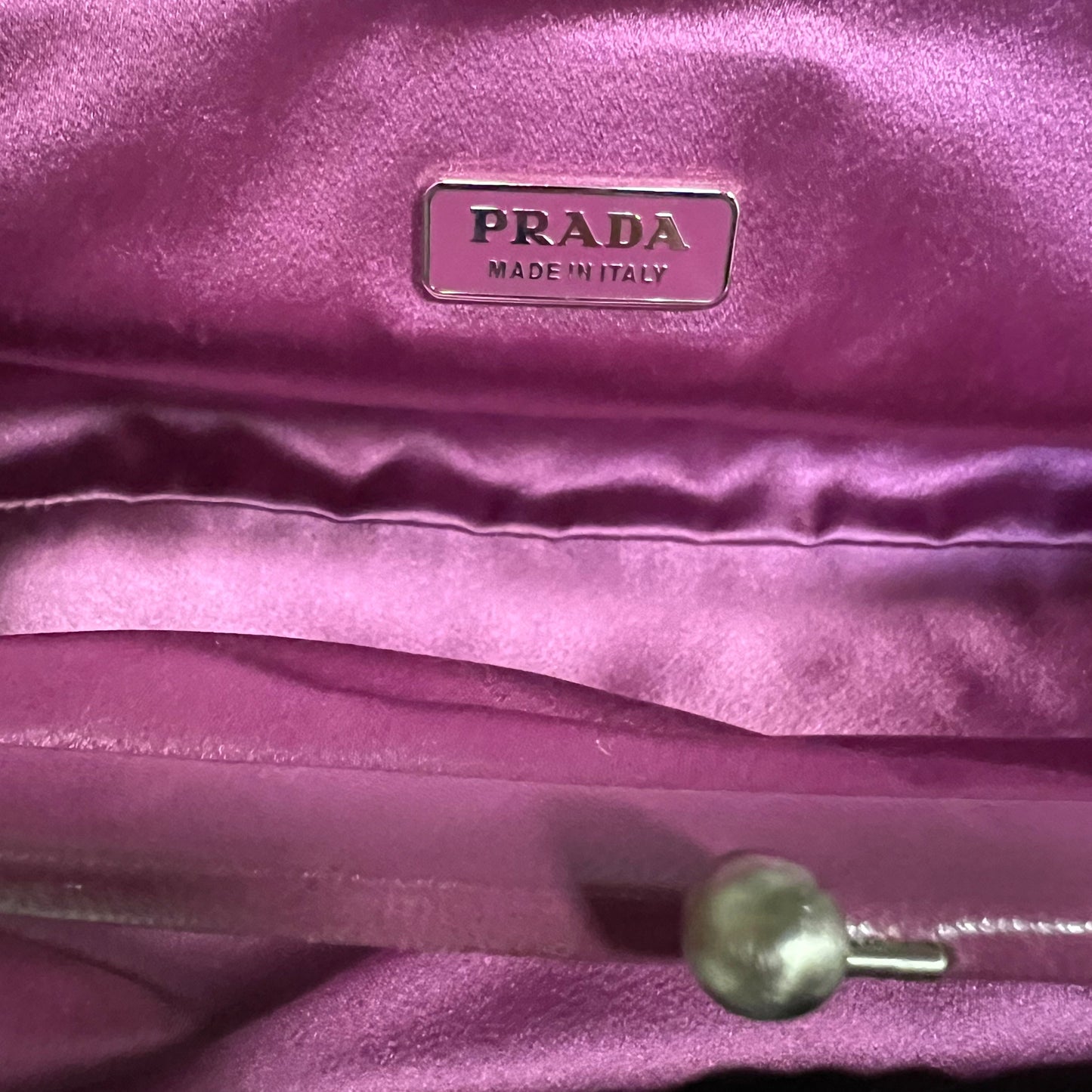 PRADA Framed Satin Evening Bag