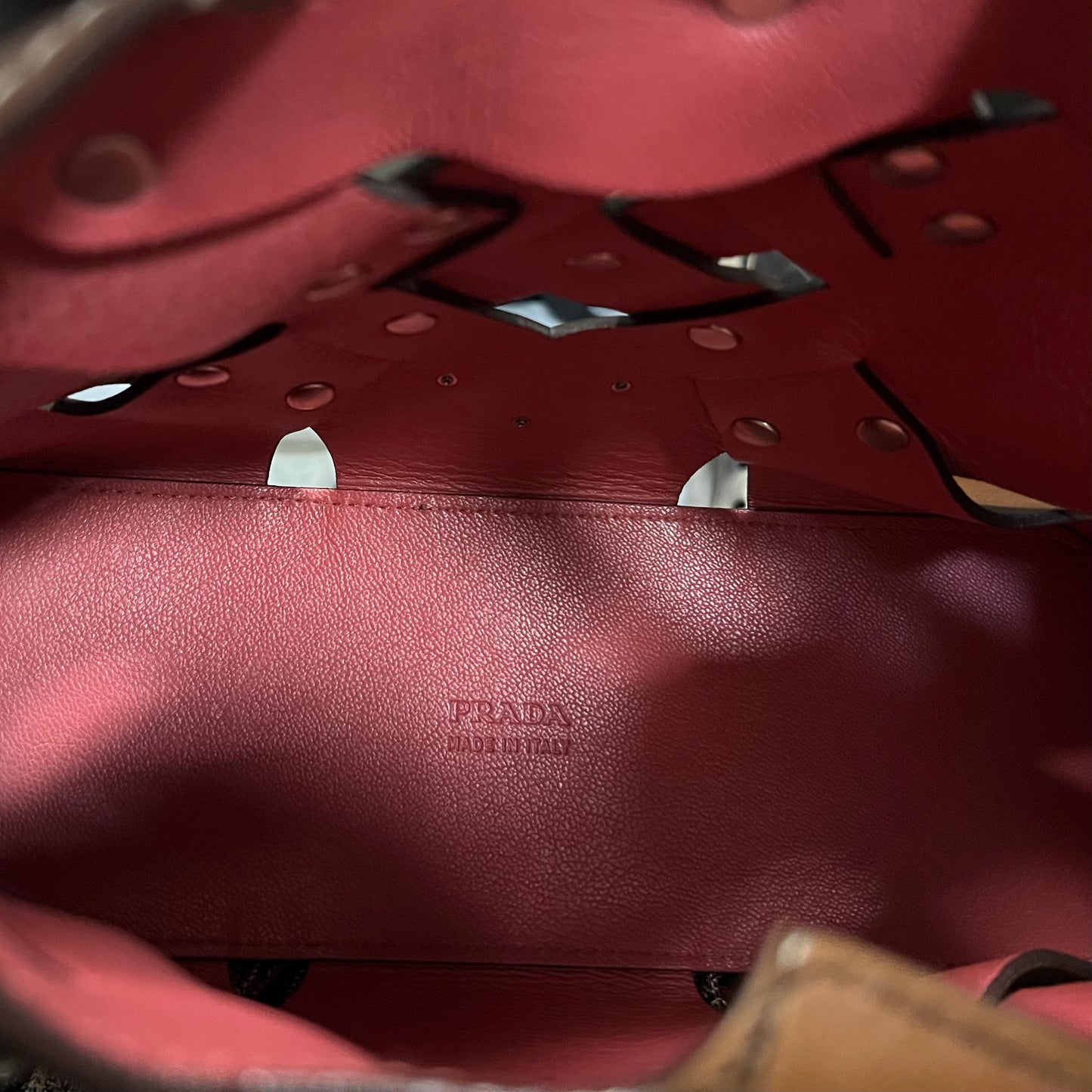 PRADA Studded Shoulder Bag + Pochette