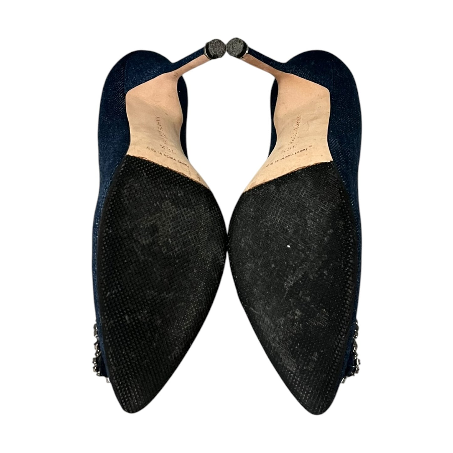 MANOLO BLAHNIK Denim Hangisi Pumps | 36.5