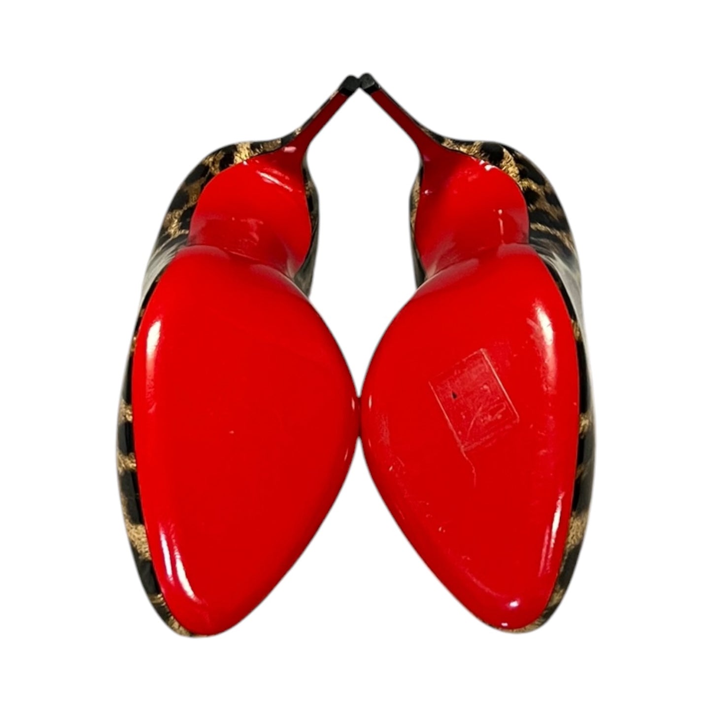 CHRISTIAN LOUBOUTIN Doracora in Patent Leopard + Red | 38