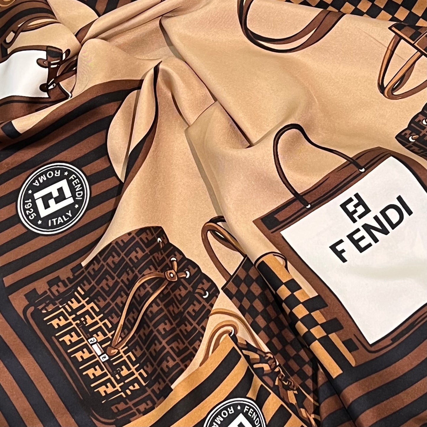FENDI All Over Icon Bag Scarf