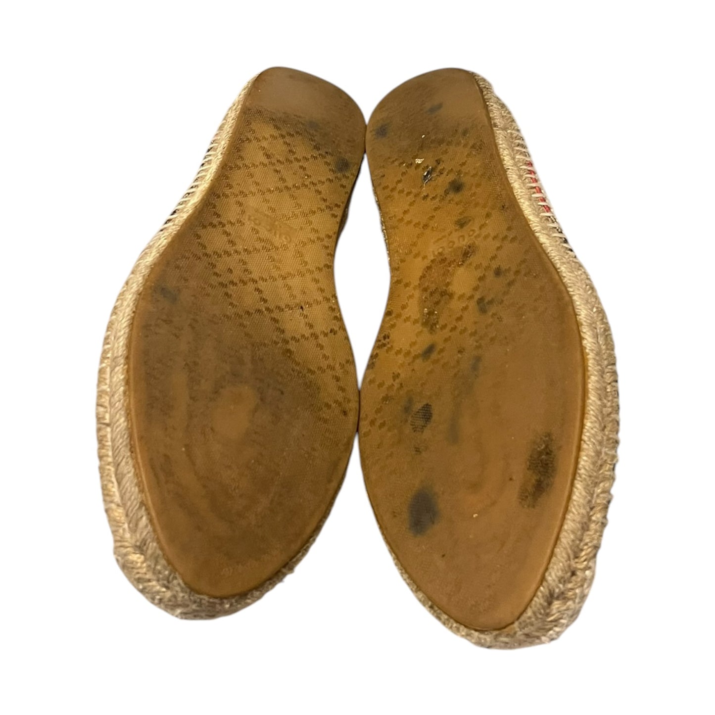 GUCCI Pilar Bloom Espadrilles in Brown & Pink | 38.5