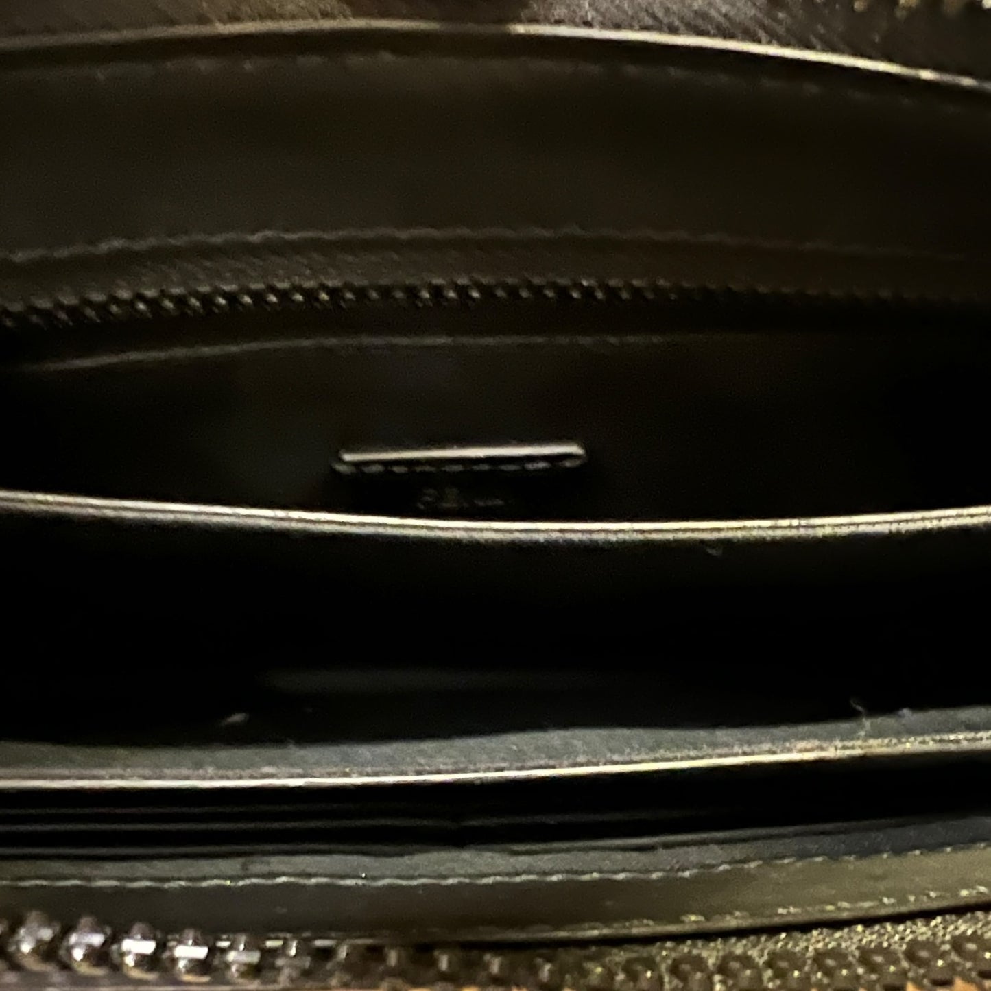 FENDI FF Zucca Patch Clutch in Black and Brown